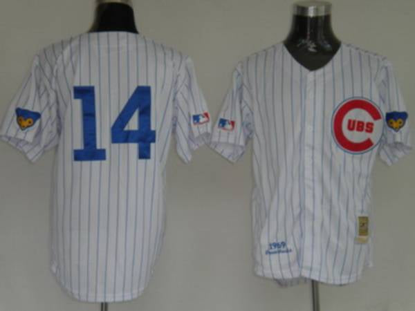 Custom Fan-Made Ernie Banks Chicago Cubs #14 White Throwback Baseball Jersey
