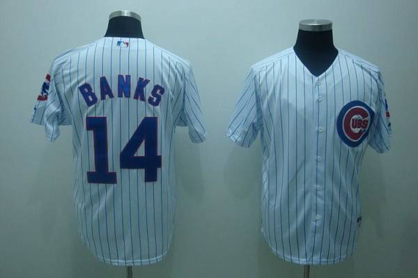 Custom Fan-Made Ernie Banks Chicago Cubs #14 White Baseball Jersey