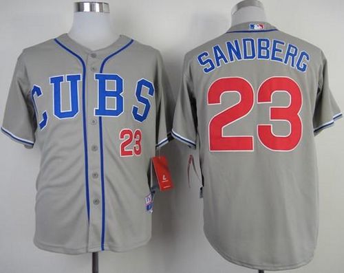 Custom Fan-Made Ryne Sandberg Chicago Cubs #23 Grey Baseball Jersey
