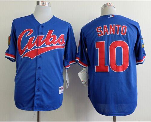 Custom Fan-Made Ron Santo Chicago Cubs #10 Blue 1994 Throwback Turn Back Clock Edition Baseball Jersey