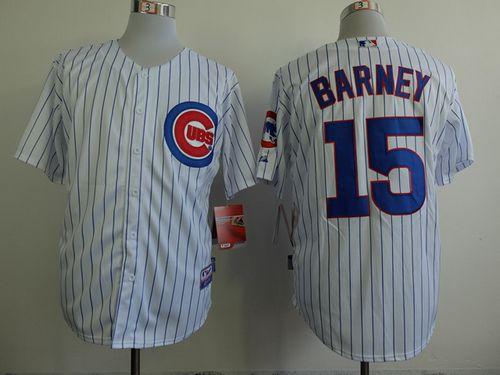 Custom Fan-Made Darwin Barney Chicago Cubs #15 White Baseball Jersey