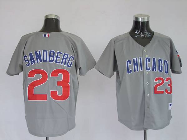Custom Fan-Made Ryne Sandberg Chicago Cubs #23 Grey Baseball Jersey