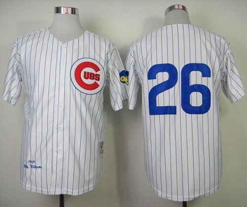Custom Fan-Made Billy Williams Chicago Cubs #26 White 1969 Throwback Baseball Jersey