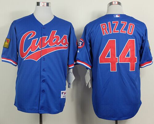 Custom Fan-Made Anthony Rizzo Chicago Cubs #44 Blue 1994 Throwback Turn Back Clock Edition Baseball Jersey