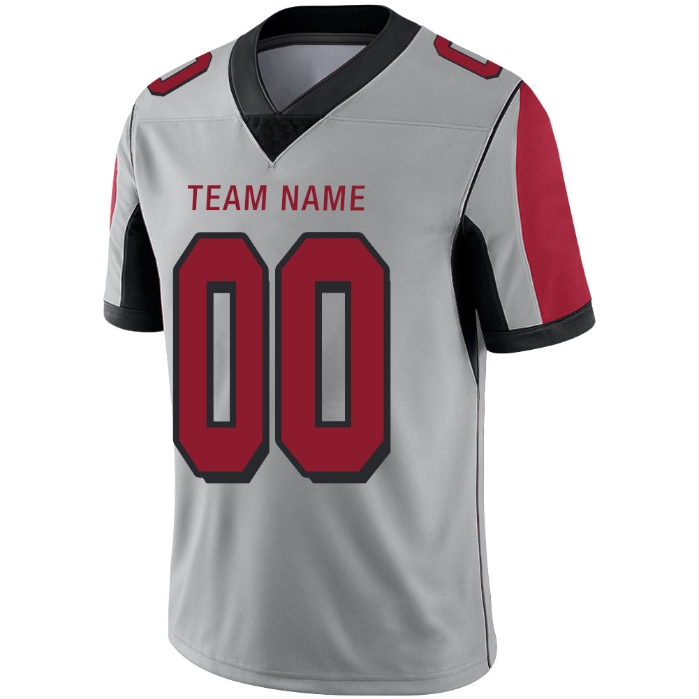 Custom grey football jersey detail | GameDay Jerseys