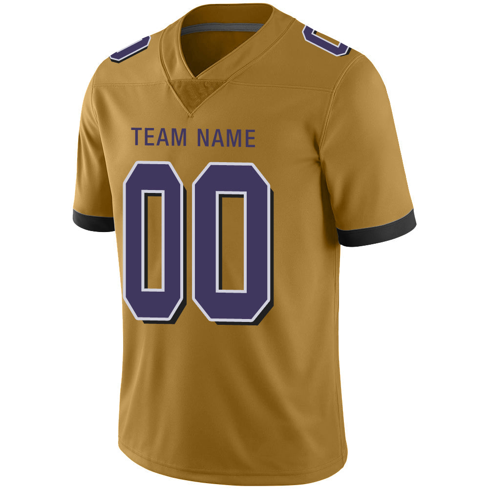Custom gold football jersey detail | GameDay Jerseys