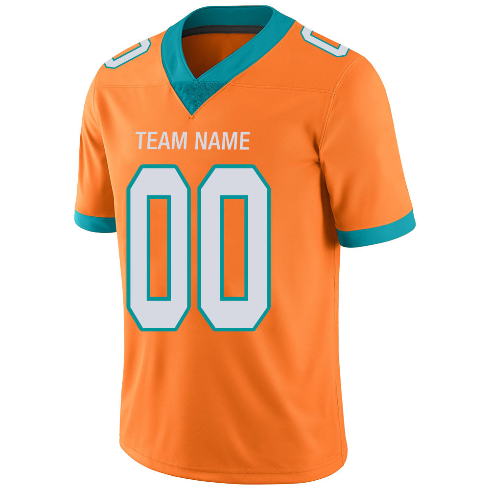 Custom orange football jersey detail | GameDay Jerseys