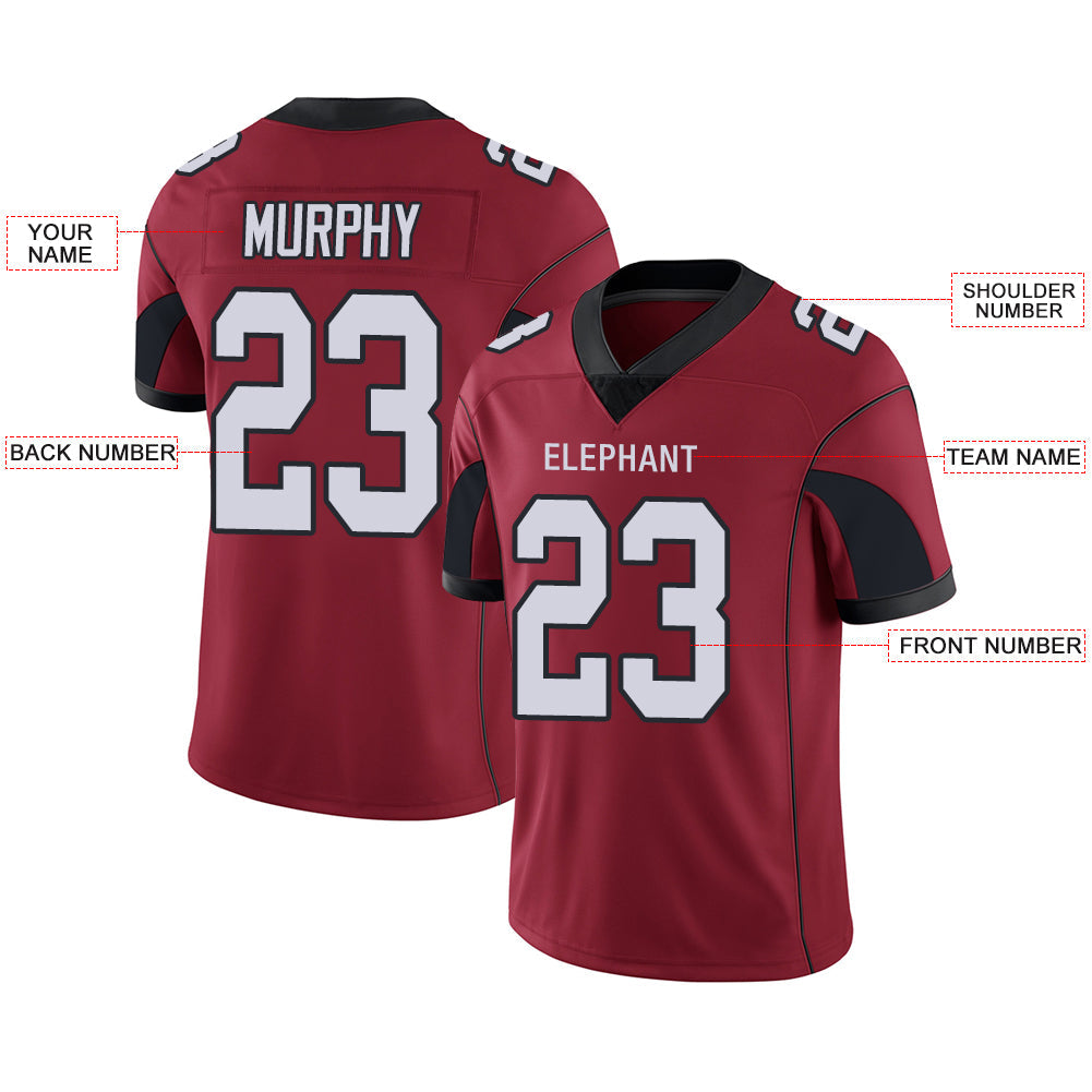 Custom red football jersey front view | GameDay Jerseys