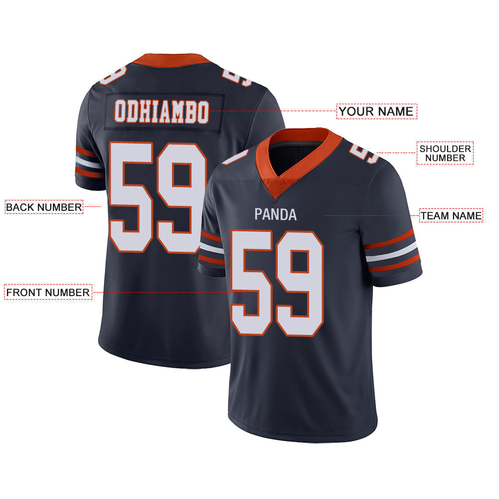 Custom navy football jersey front view | GameDay Jerseys