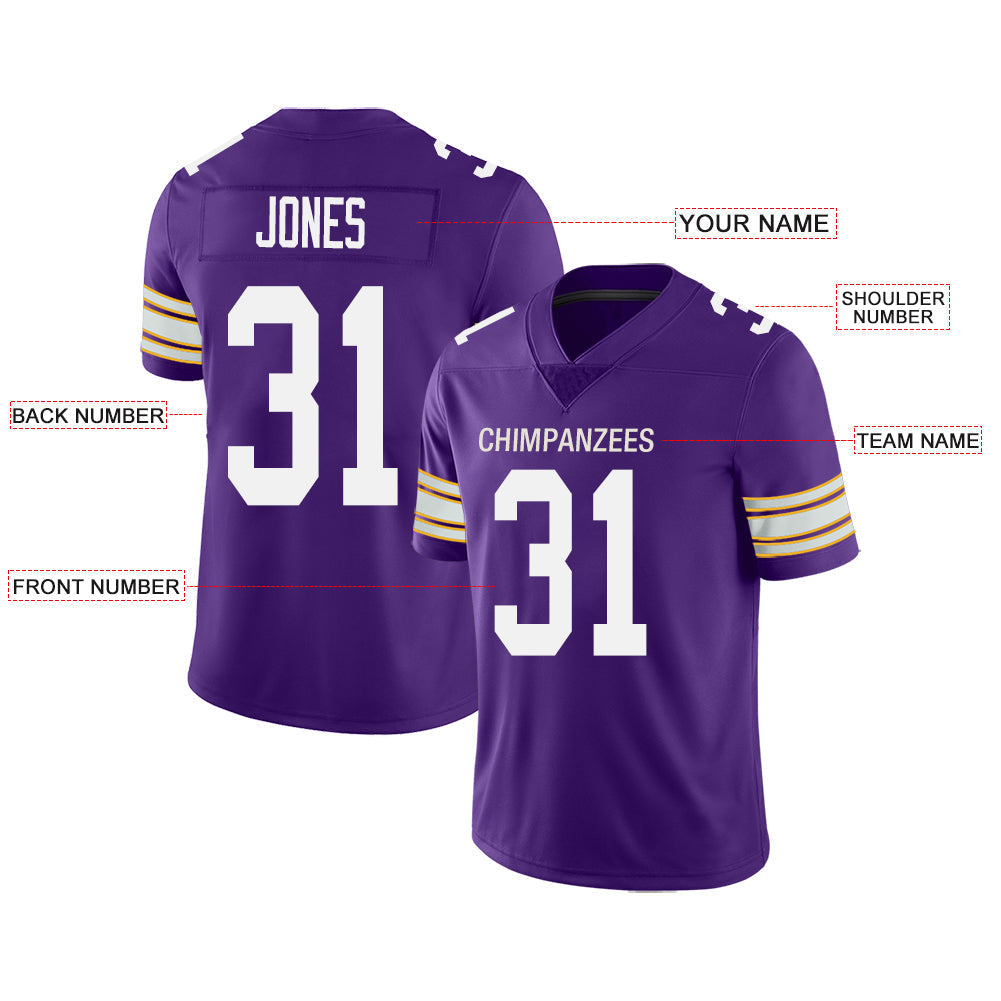 Custom purple football jersey front view | GameDay Jerseys