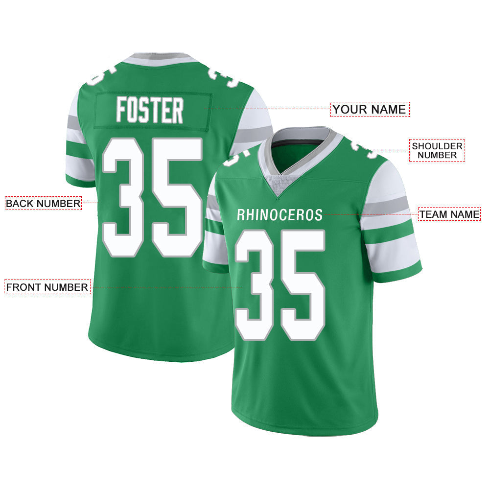Custom green football jersey front view | GameDay Jerseys