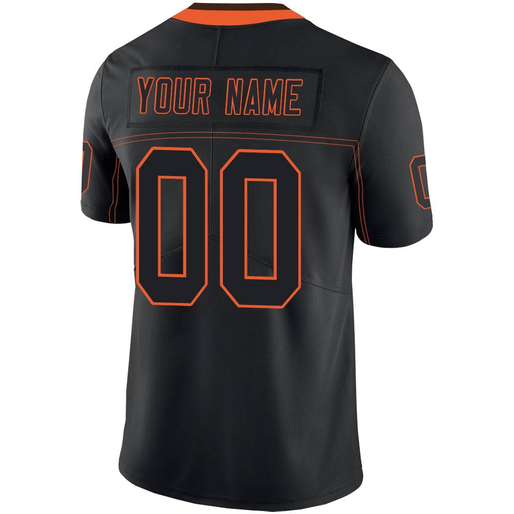 Custom black football jersey back view | GameDay Jerseys