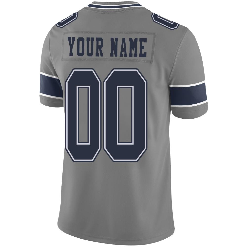 Custom grey football jersey back view | GameDay Jerseys