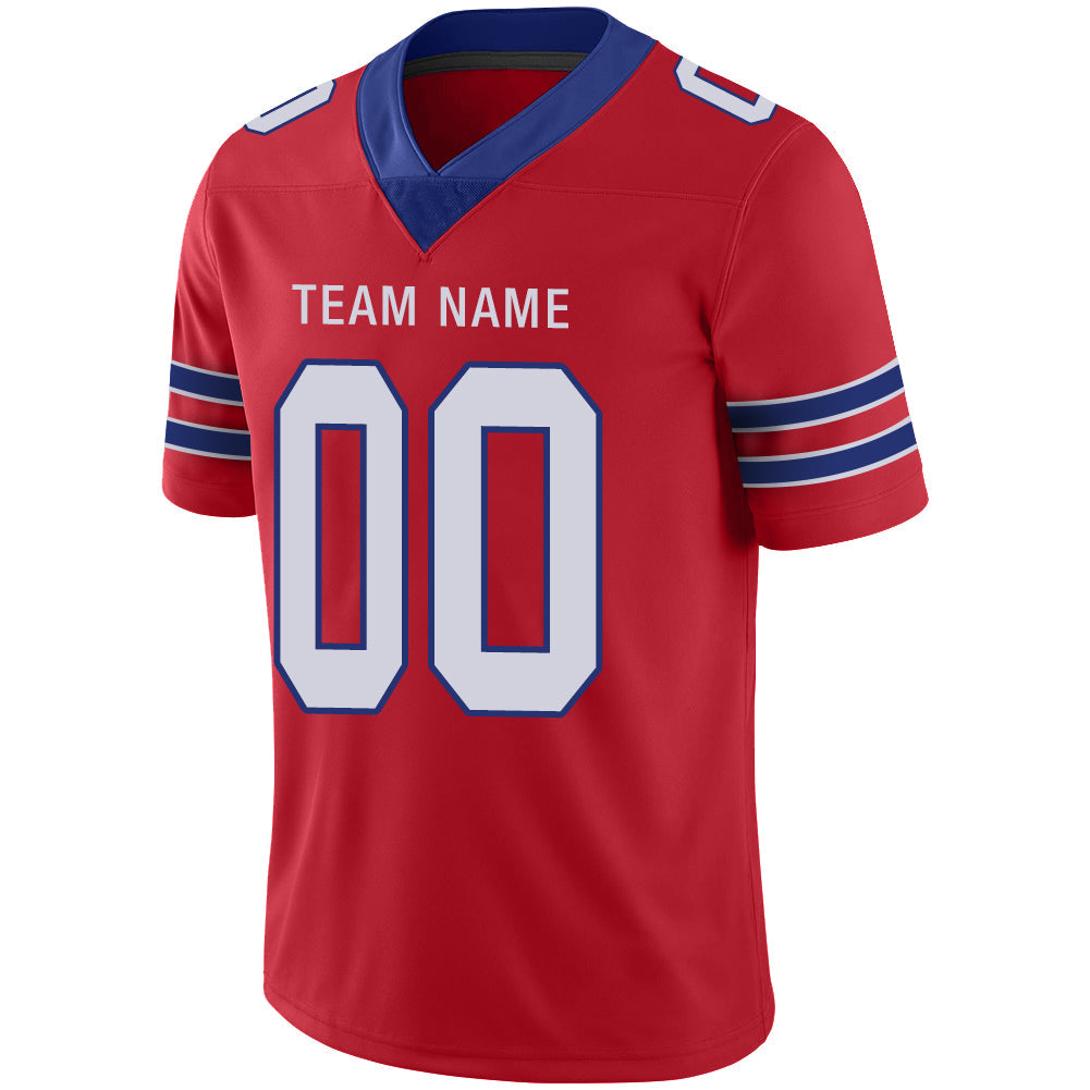Custom red football jersey detail | GameDay Jerseys