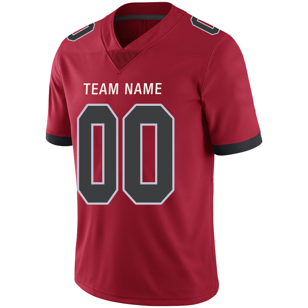 Custom red football jersey detail | GameDay Jerseys