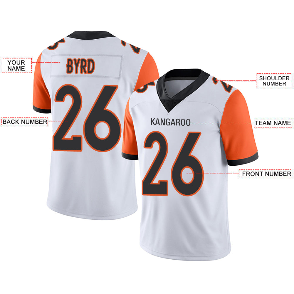 Custom white football jersey front view | GameDay Jerseys