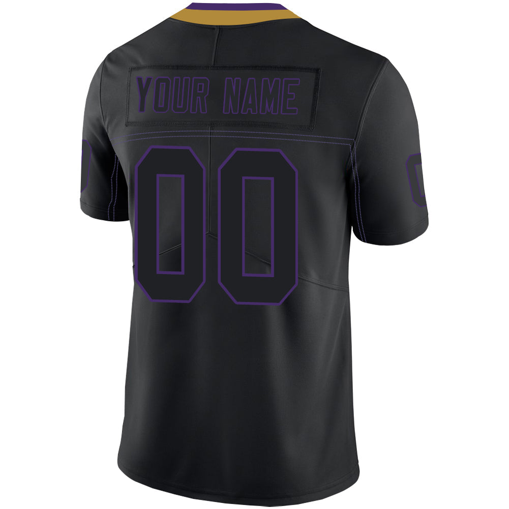 Custom black football jersey back view | GameDay Jerseys