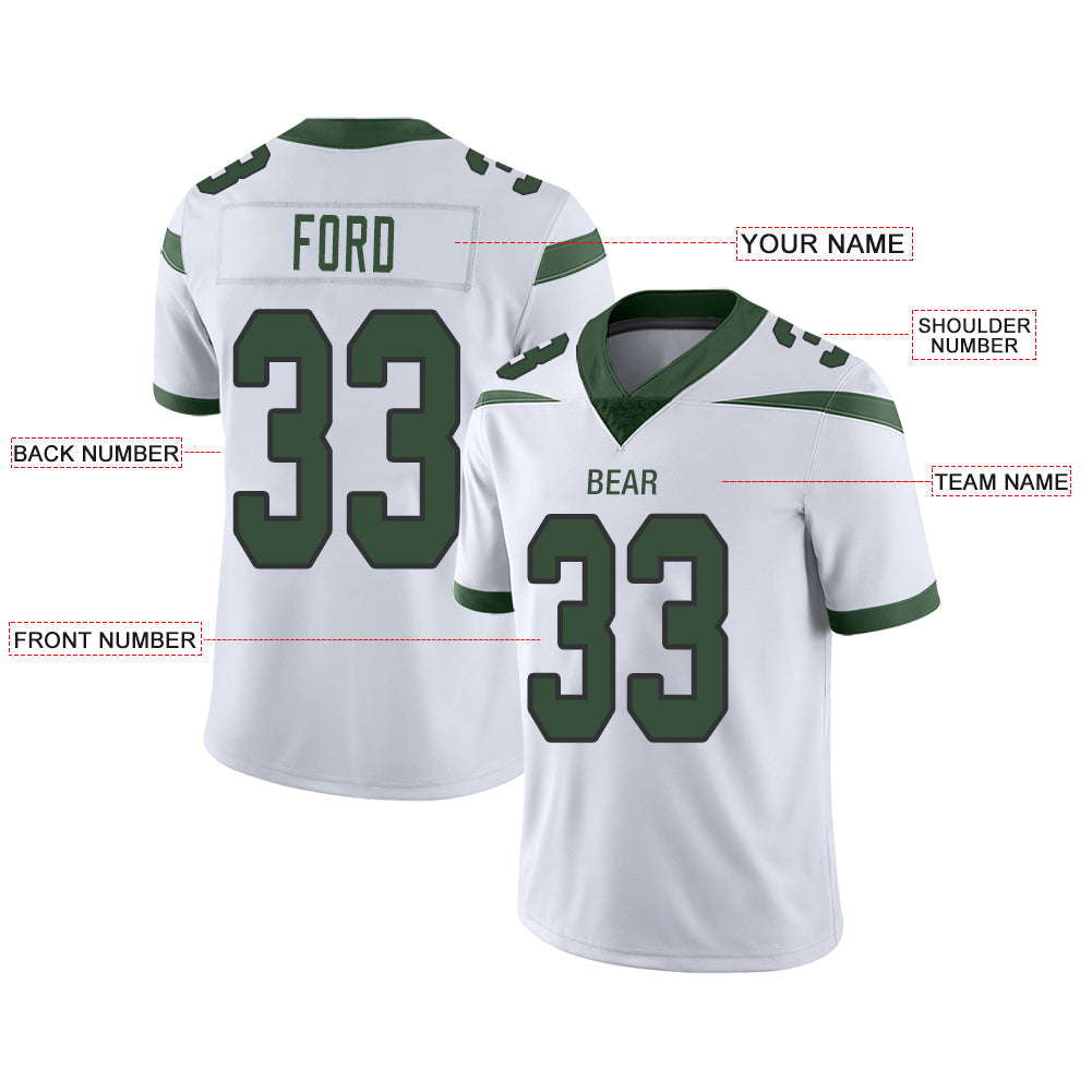 Custom white football jersey front view | GameDay Jerseys