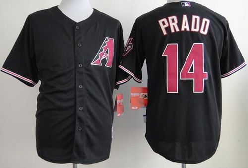 Custom Fan-Made Martin Prado Arizona Diamondbacks #14 Black Baseball Jersey