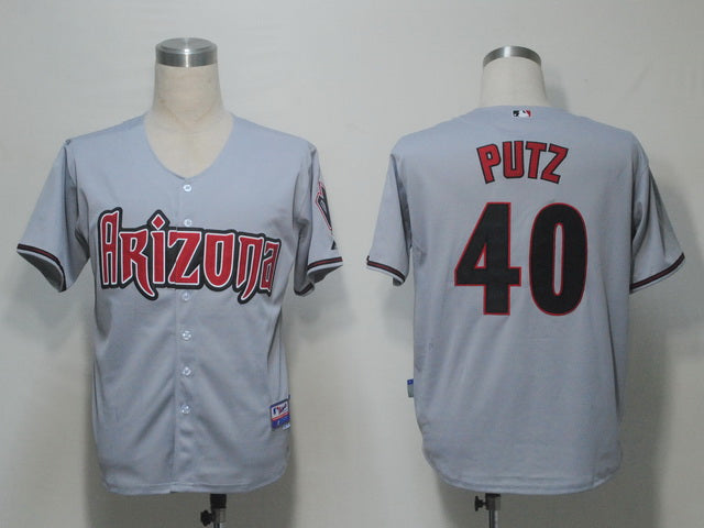 Custom Fan-Made J.J Putz Arizona Diamondbacks #40 Grey Baseball Jersey