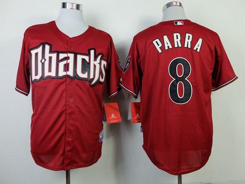 Custom Fan-Made Gerardo Parra Arizona Diamondbacks #8 Red Baseball Jersey