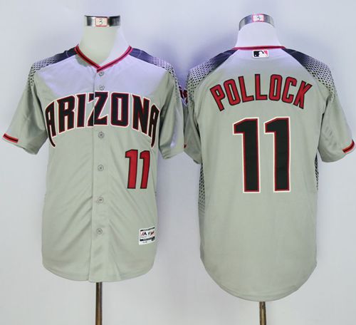 Custom Fan-Made Pollock Gray/Brick Arizona Diamondbacks #11 Baseball Jersey