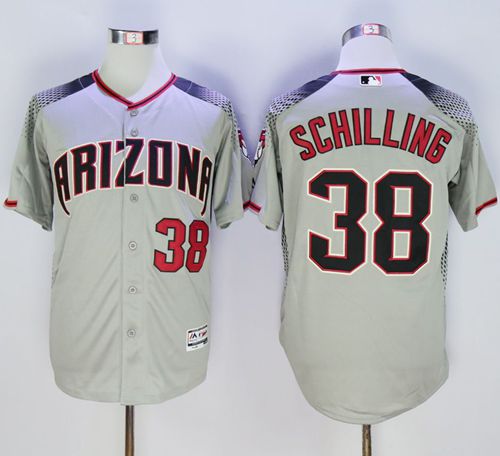 Custom Fan-Made Curt Schilling Gray/Brick Arizona Diamondbacks #38 Baseball Jersey