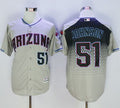 Custom Fan-Made Randy Johnson Gray/Capri Arizona Diamondbacks #51 Baseball Jersey