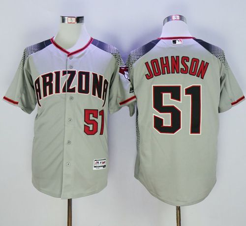 Custom Fan-Made Randy Johnson Gray/Brick Arizona Diamondbacks #51 Baseball Jersey