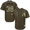 Custom Fan-Made Curt Schilling Arizona Diamondbacks #38 Green Service Edition Baseball Jersey