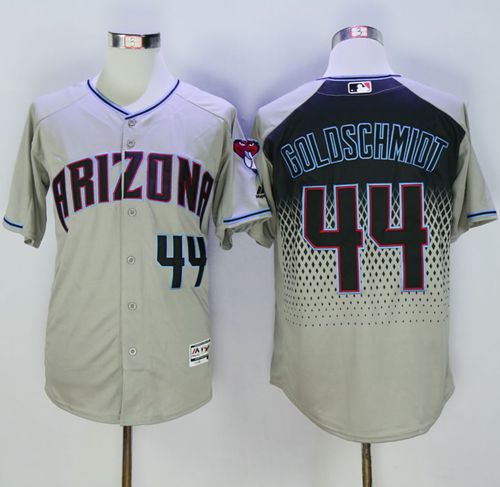Custom Fan-Made Paul Goldschmidt Gray/Capri Arizona Diamondbacks #44 Baseball Jersey