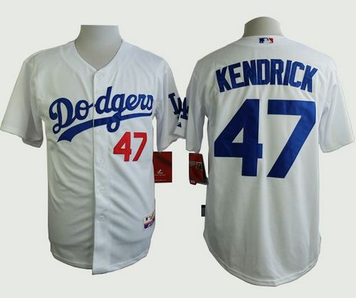 Custom Fan-Made Howie Kendrick Los Angeles Dodgers #47 White Baseball Jersey