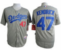 Custom Fan-Made Howie Kendrick Los Angeles Dodgers #47 Grey Baseball Jersey