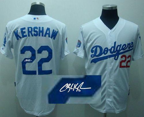 Custom Fan-Made Clayton Kershaw Autographed Los Angeles Dodgers #22 White Baseball Jersey