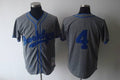 Custom Fan-Made Babe Herman Los Angeles Dodgers #4 Grey 1945 Throwback Baseball Jersey