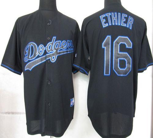 Custom Fan-Made Andre Ethier Los Angeles Dodgers #16 Black Baseball Jersey