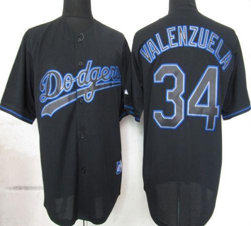 Custom Fan-Made Fernando Valenzuela Los Angeles Dodgers #34 Black Baseball Jersey