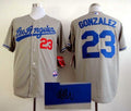 Custom Fan-Made Adrian Gonzalez Autographed Los Angeles Dodgers #23 Grey Baseball Jersey