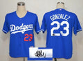 Custom Fan-Made Adrian Gonzalez Autographed Los Angeles Dodgers #23 Blue Baseball Jersey