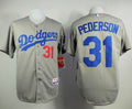 Custom Fan-Made Joc Pederson Los Angeles Dodgers #31 Grey Baseball Jersey