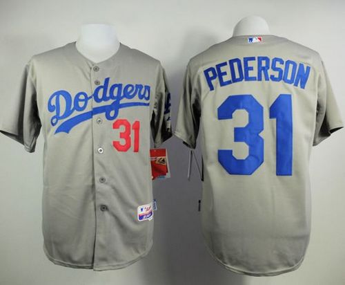 Custom Fan-Made Joc Pederson Los Angeles Dodgers #31 Grey Baseball Jersey