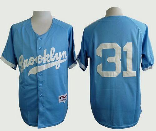 Custom Fan-Made Joc Pederson Cooperstown Los Angeles Dodgers #31 Blue Baseball Jersey