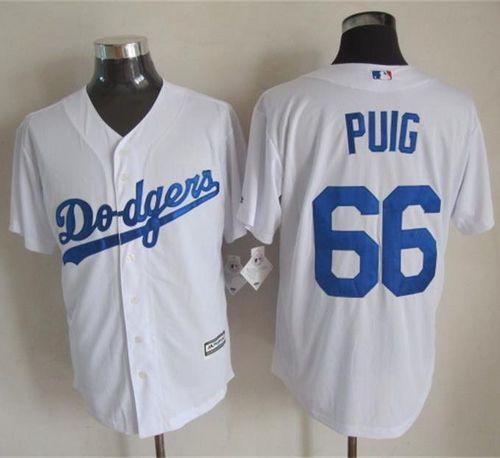 Custom Fan-Made Yasiel Puig Los Angeles Dodgers #66 White Baseball Jersey