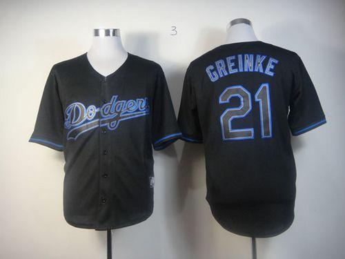 Custom Fan-Made Zack Greinke Los Angeles Dodgers #21 Black Baseball Jersey