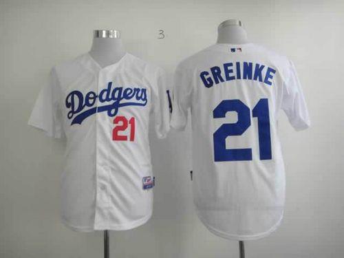 Custom Fan-Made Zack Greinke Los Angeles Dodgers #21 White Baseball Jersey