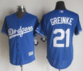 Custom Fan-Made Zack Greinke Los Angeles Dodgers #21 Blue Baseball Jersey