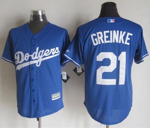 Custom Fan-Made Zack Greinke Los Angeles Dodgers #21 Blue Baseball Jersey