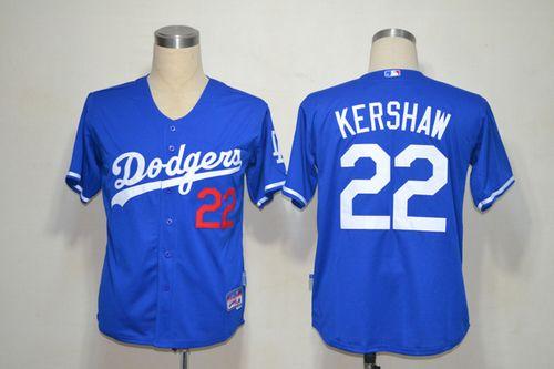 Custom Fan-Made Clayton Kershaw Los Angeles Dodgers #22 Blue Baseball Jersey