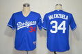 Custom Fan-Made Fernando Valenzuela Los Angeles Dodgers #34 Blue Baseball Jersey