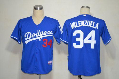 Custom Fan-Made Fernando Valenzuela Los Angeles Dodgers #34 Blue Baseball Jersey